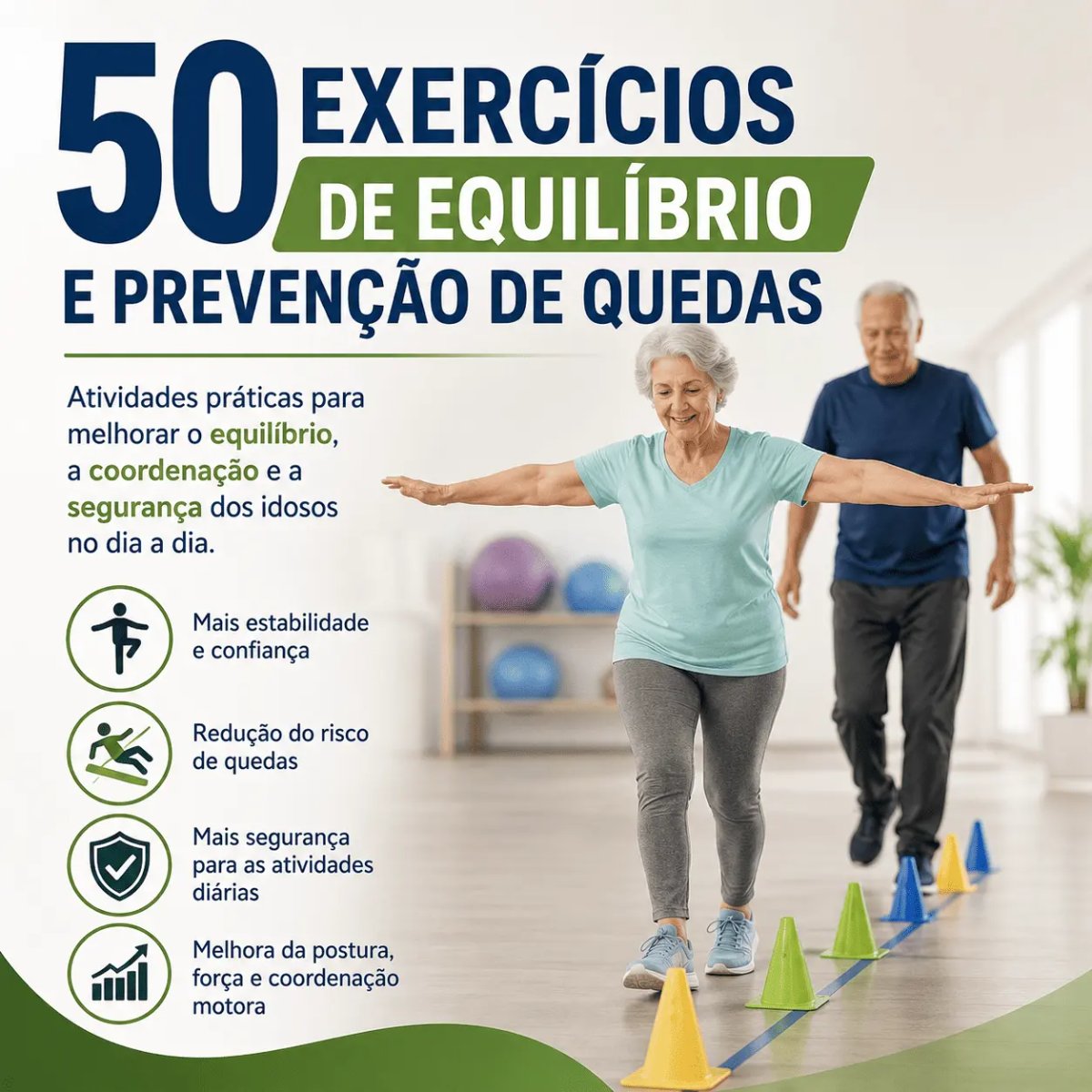 50 Exercícios de Equilíbrio e Prevenção de Quedas